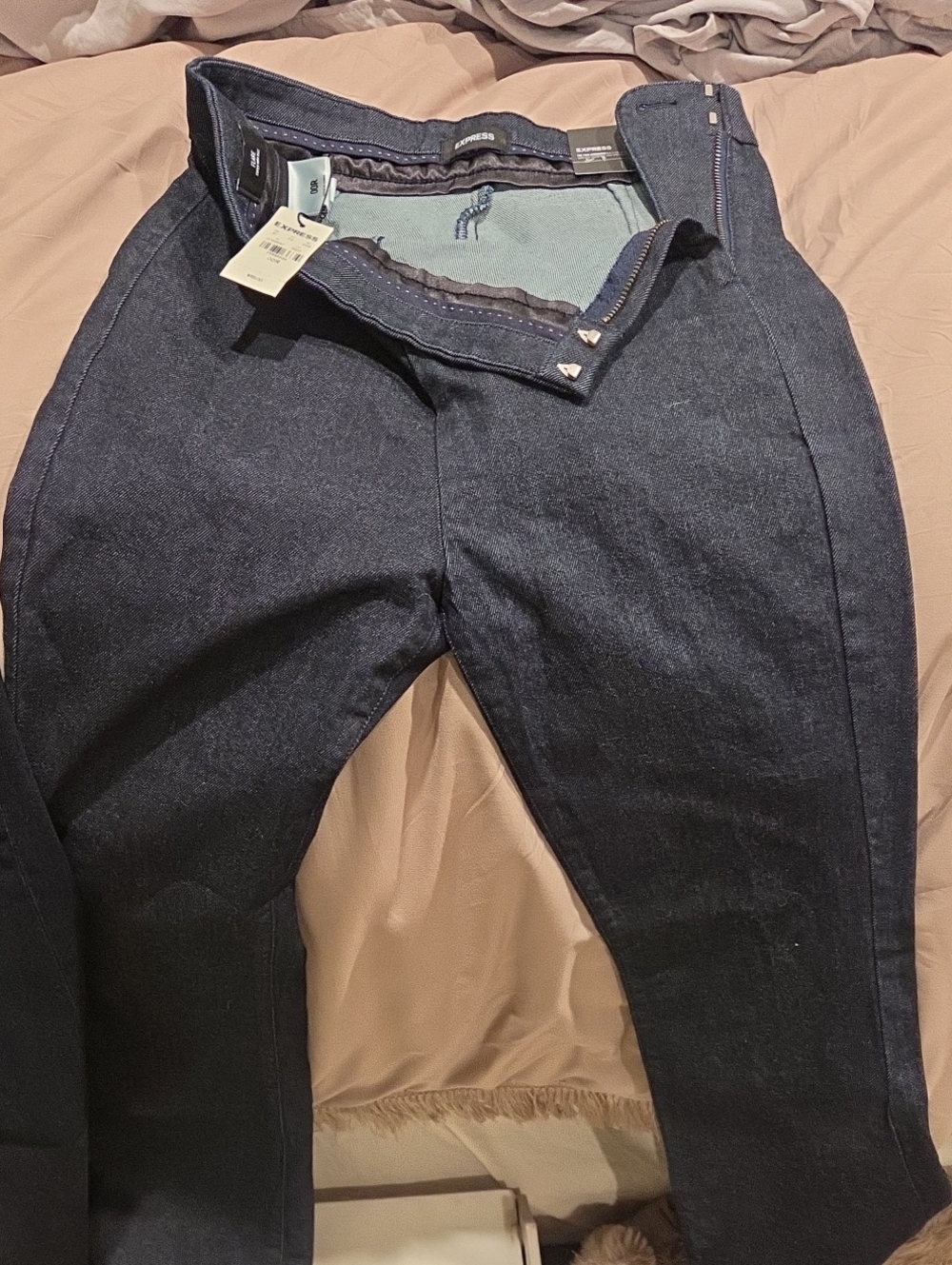 Express Women's Dark Indigo Flare High Rise Size 00R